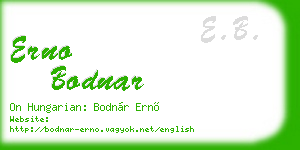 erno bodnar business card
