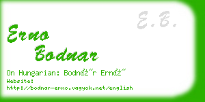 erno bodnar business card